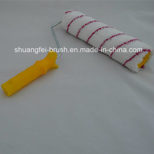Red Strips Microfabric Paint Roller with Handle