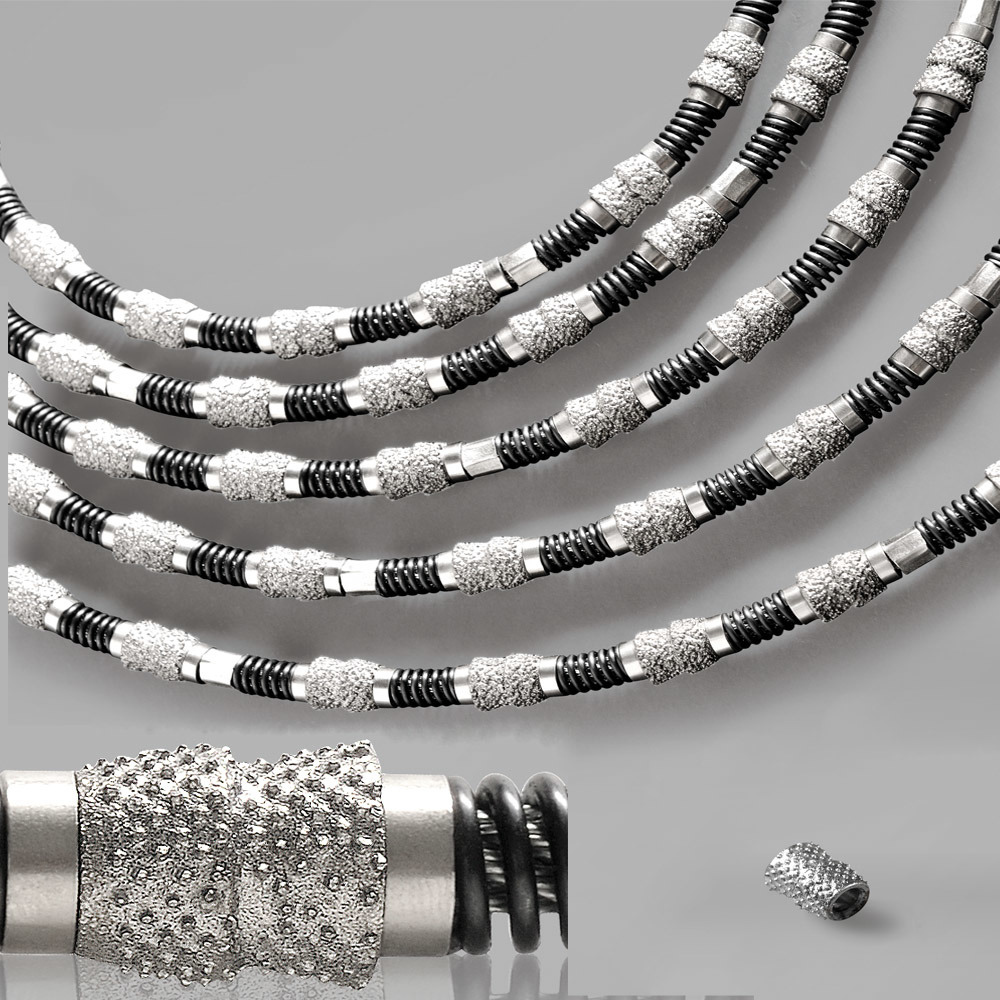 Vacuum Brazed Diamond Wire and Beads-Diamond Beads for Wire Saw Cutting Stone