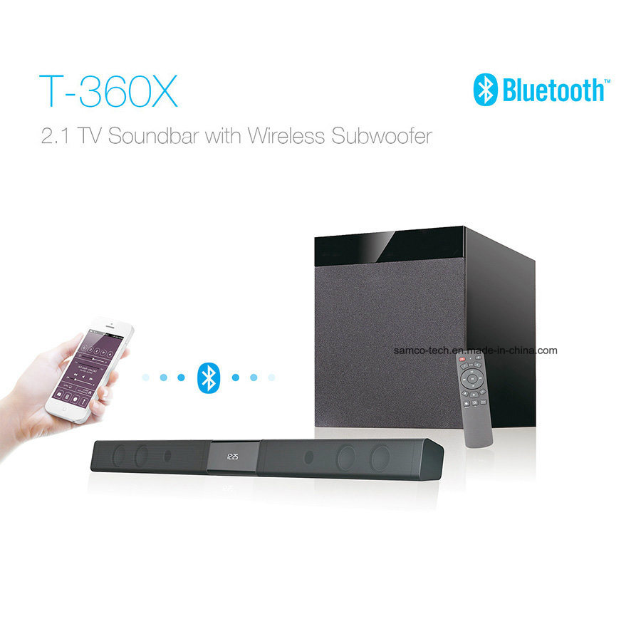 T360X 2.1 Wireless Home Theatre System Bluetooth TV Soundbar Speaker - Black