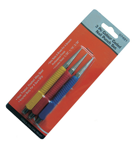 3PCS Centre Punches of Hand Tools 3 Colors in 1 Set