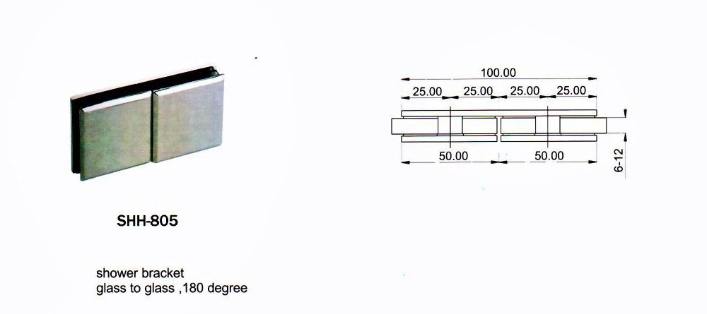 Shh-805 Stainless Steel Furniture Hardware Glass Bracket