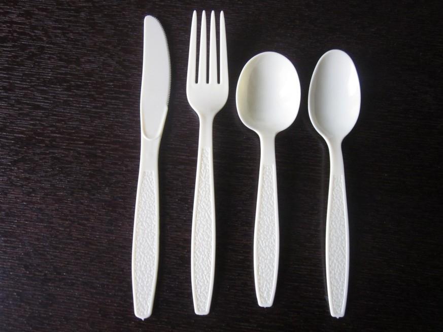 Disposable Plastic Cutlery, Plastic Fork, Knife, Spoon