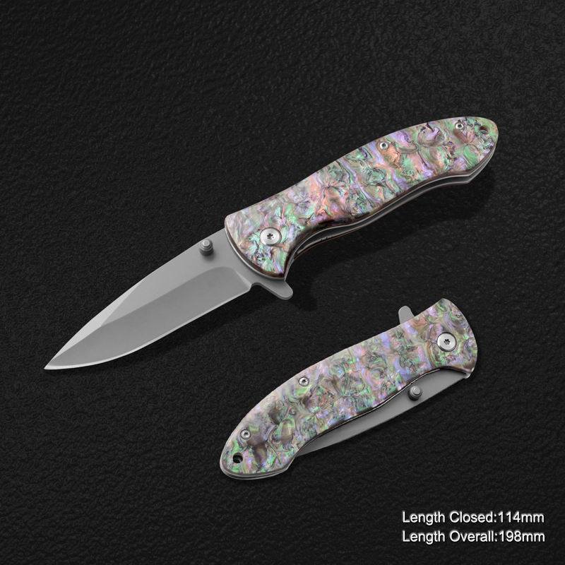 440 Stainless Steel Folding Knife with Resin Handle (#31029-814)