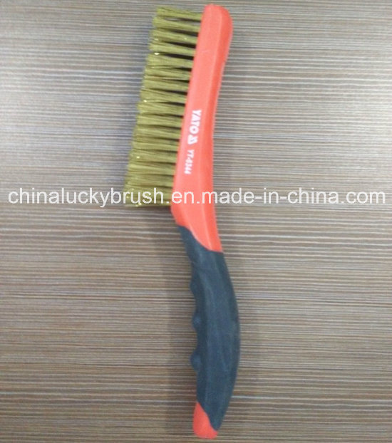 Two Colour Plastic Handle Brass Wire Multifuctional Brush (YY-540)