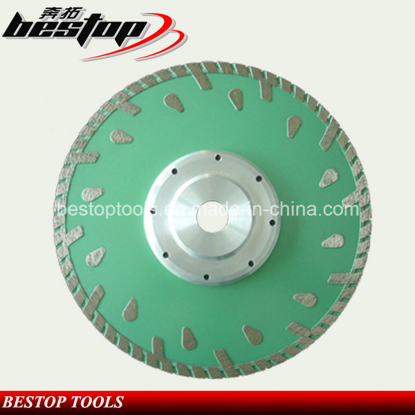 Protective Teeth Turbo Diamond Blade with Flange for Granite Cutting