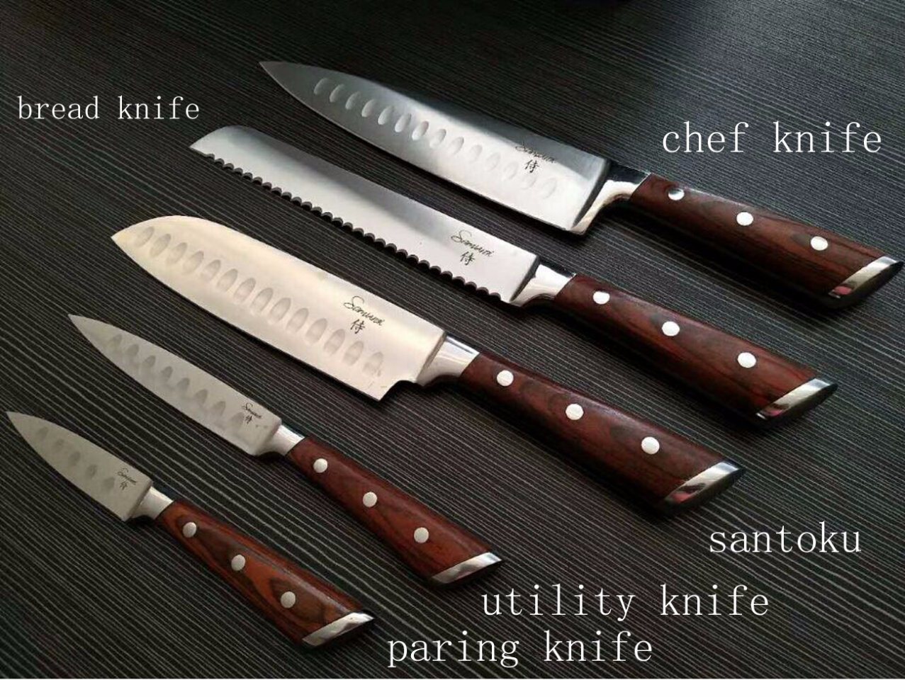 Kitchen Knife Set Chef Knife Santoku Knife Paring Knife Utility Knife Bread Knife