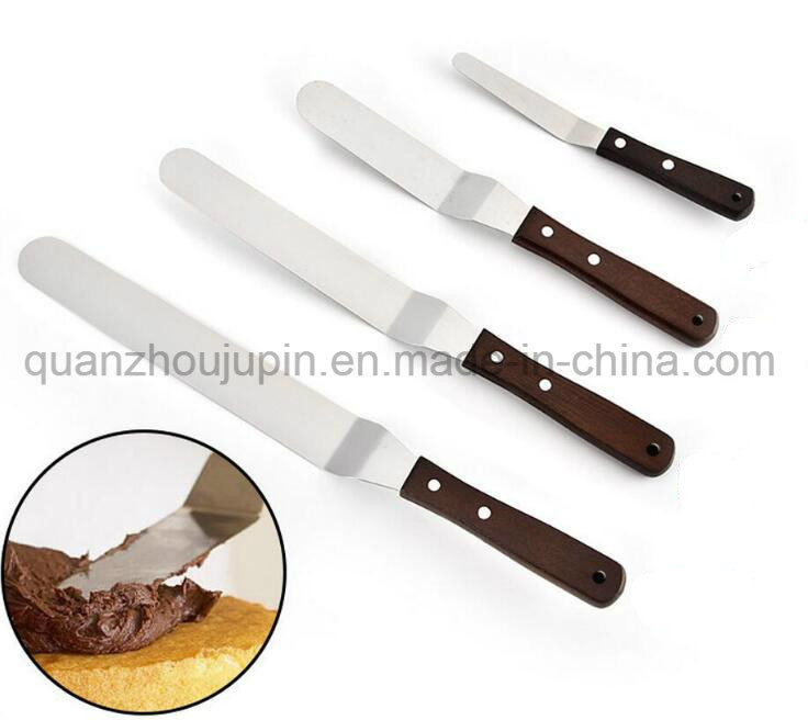 OEM Stainless Steel Cream Cake Knife with Wooden Handle