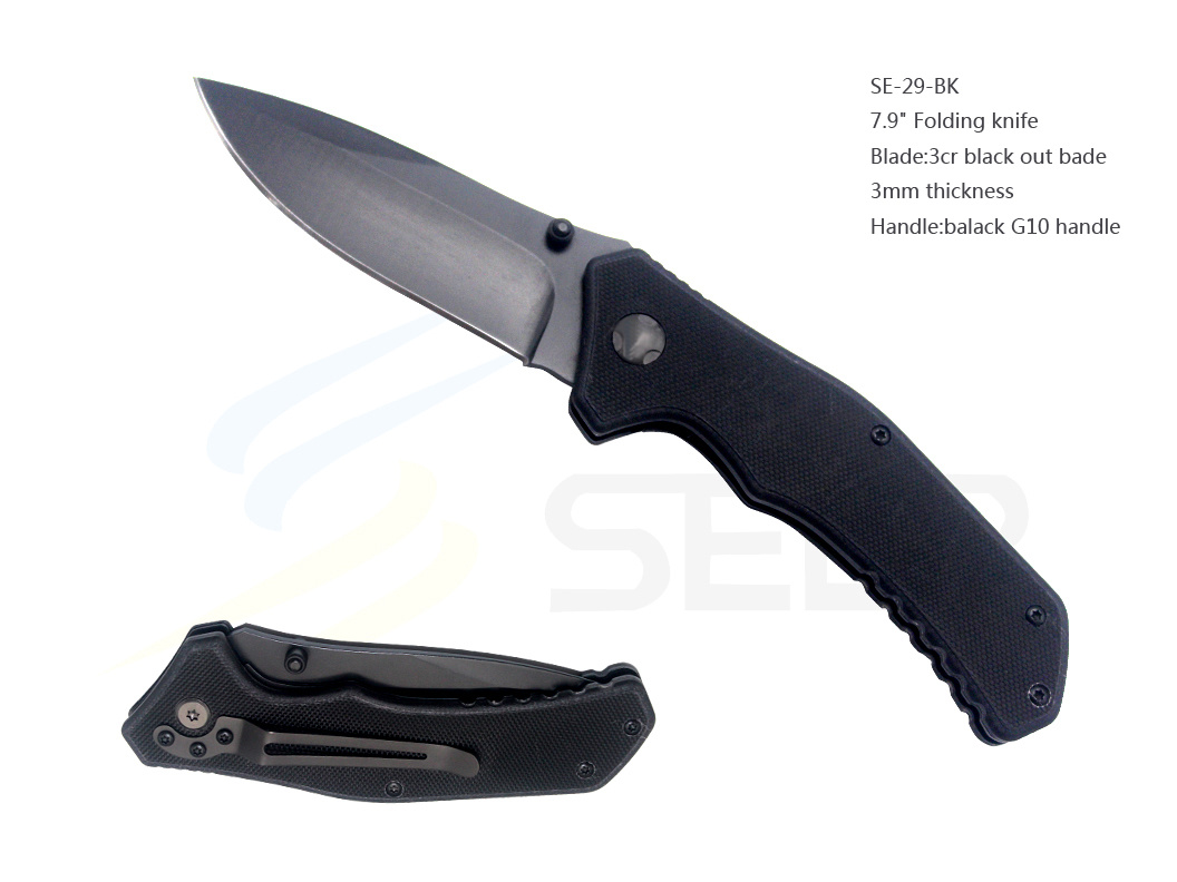 420 Stainless Steel Folding Knife (SE-29-BK)