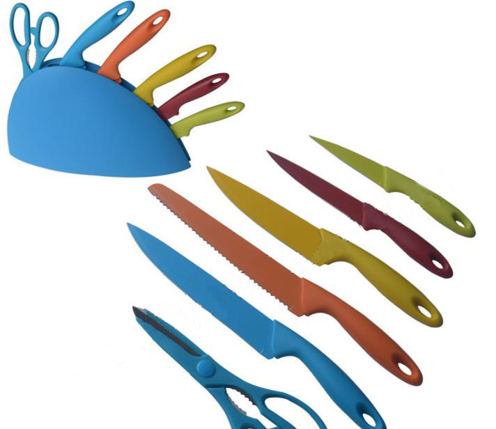 7PCS Kitchen Knives Set with Painting No. Kns-7c05