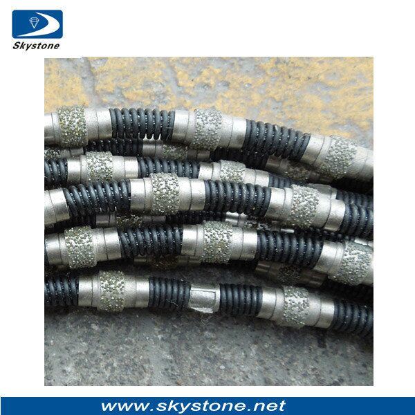 Diamond Wire Saw for Marble and Limestone Quarry Fixed by Spring