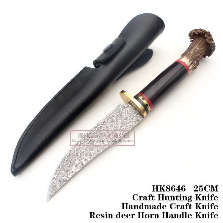 Outdoor Fixed Blade Hunting Knives Resin Craft Hunting Knife 25cm