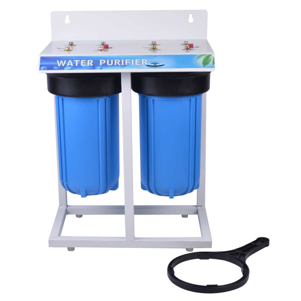2 Stage Big Blue Water Filter with Steel Shelf