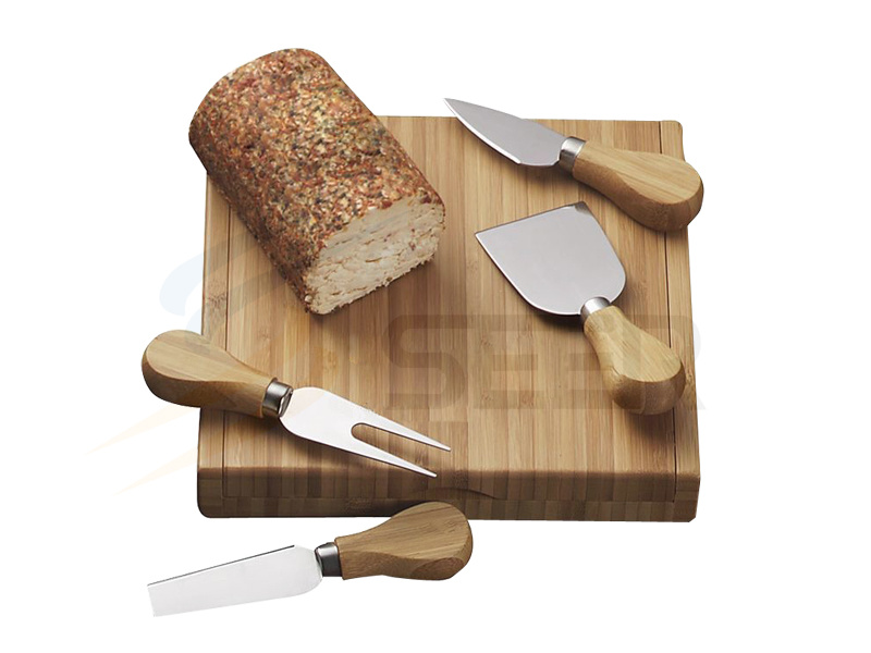 Wooden Cheese Board Set with Stainless Steel Cheese Knife (SE-2013)