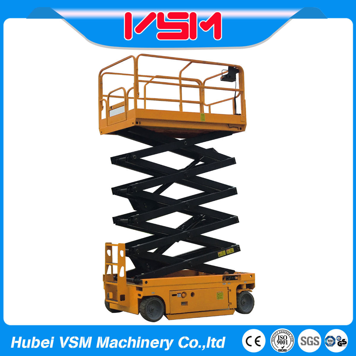 3m to 14m Electric Self Propelled Scissor Lift with AC Battery Power and Zapi Control Unit