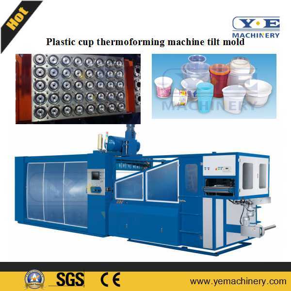 Plastic Cup PP Pet Thermoforming Machine Tilt Mold with Auto Stacker