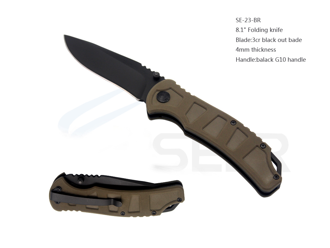 420 Stainless Steel Folding Knife (SE-23-BR)