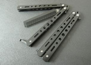 Practice Stainless Steel Folding Butterfly Knife Hair Comb