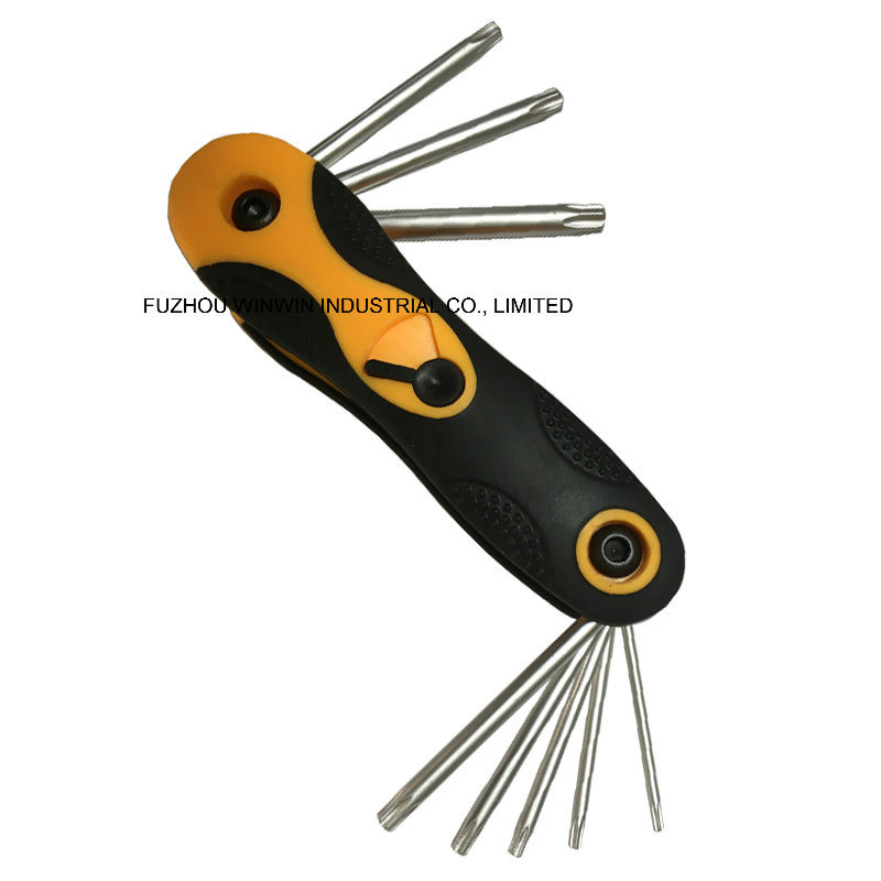 8 Pieces Folding CRV Hex Key Wrench Set (WW-HK01)