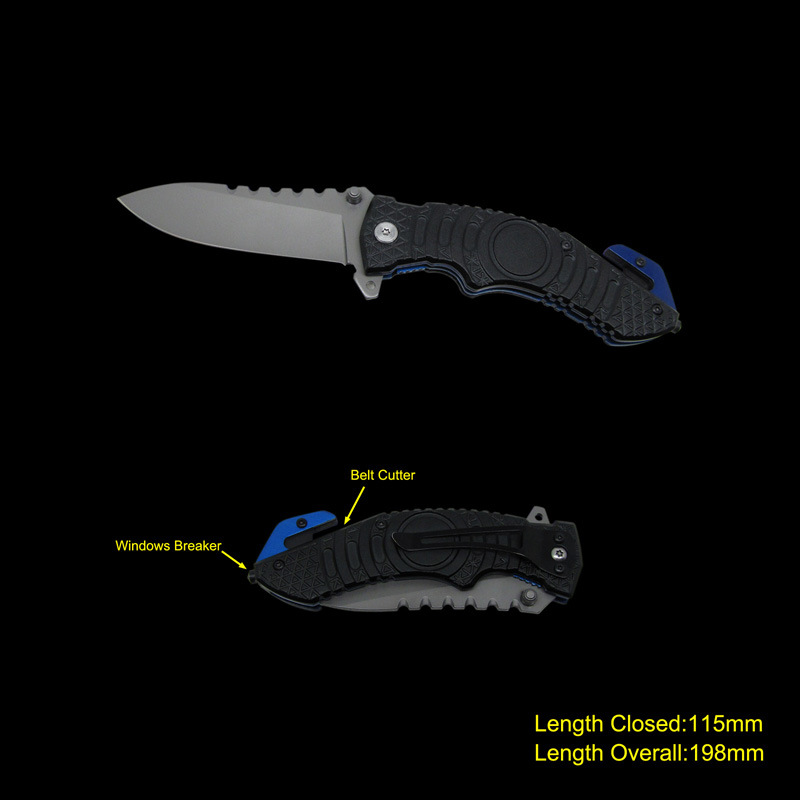 Survival Knife with Window Breaker & Belt Cutter (#3727-717)