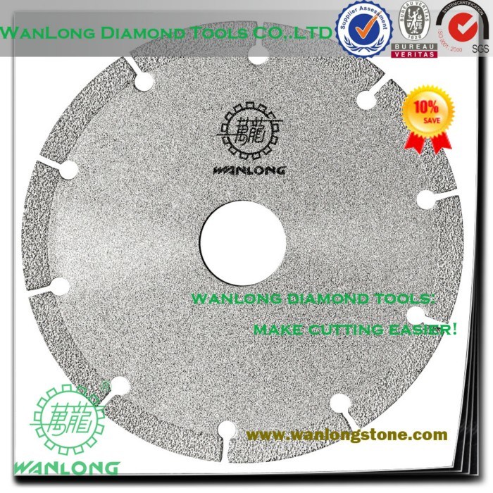 Stone Cutting Diamond Blade-Vacuum Brazed Diamond 14 Inch Stone Cutting Blade for Marble and Granite