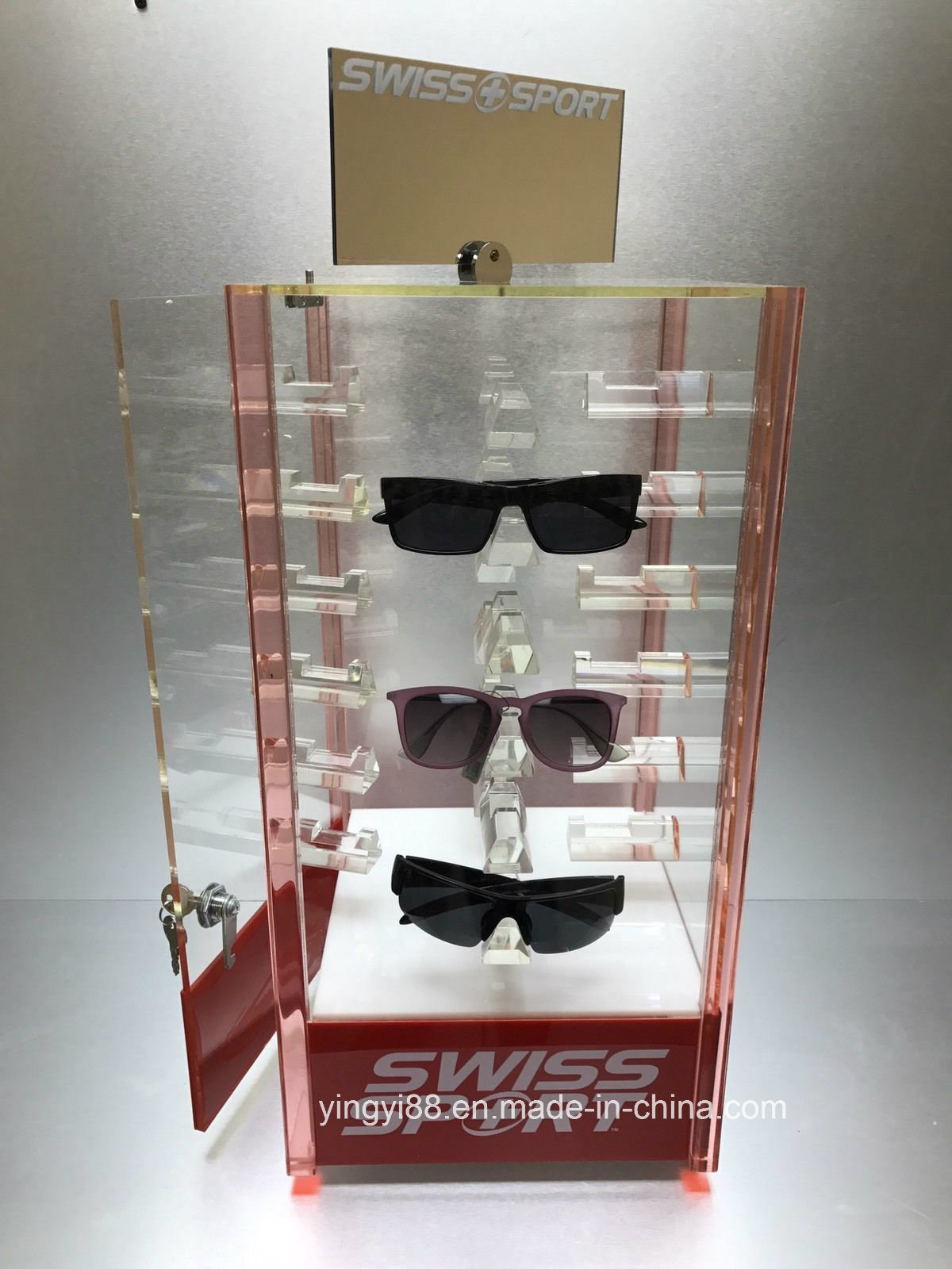Newest Sunglasses Acrylic Display Counter Top 24 Holders Rotating Case