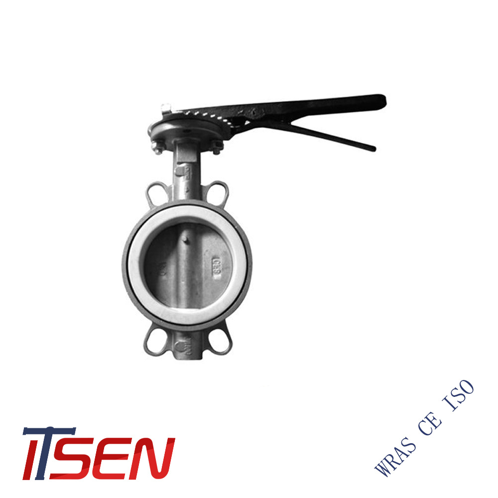 DIN/ANSI/JIS/API Stainless Steel CF8/CF8m Wafer Type Butterfly Valve for Pn10/Pn16 or 10K/16K or Class150/300/600 for Sanitaty/Oil/Gas/Water