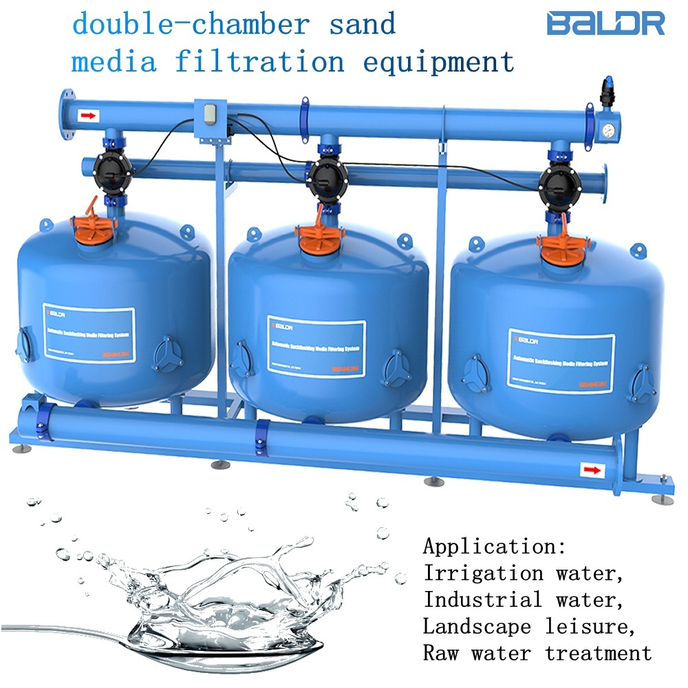 Filter Machine/Auto Three Cylinder Double-Chamber 48 Inch Sand Media Filtration System / Three Cylinder