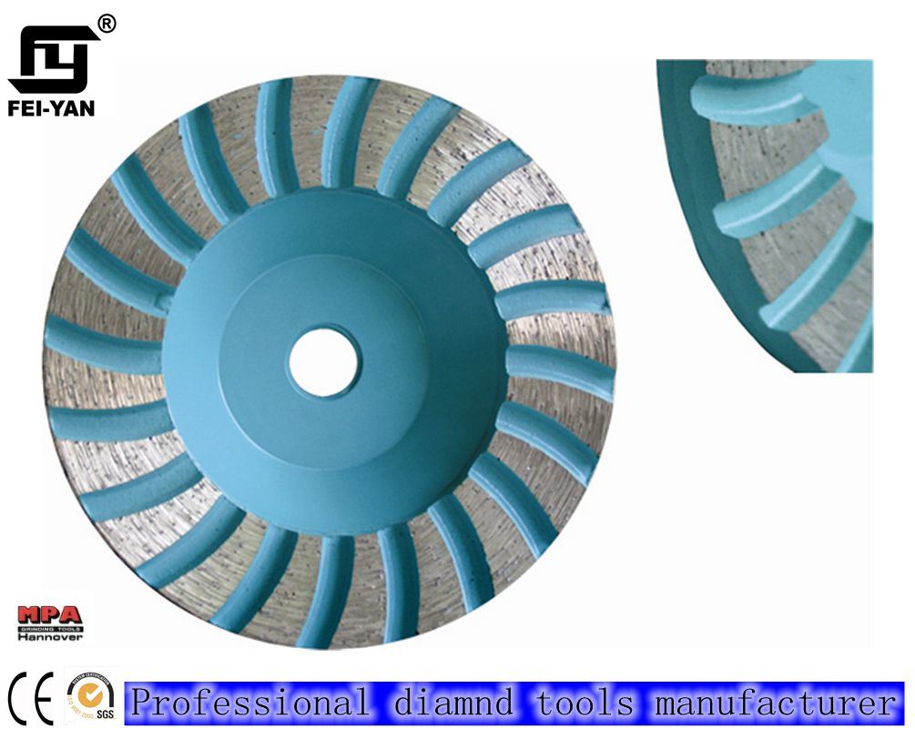 Turbo Type Single Row Cup Wheel for Stone Polshing