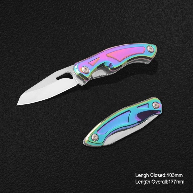 Folding Knife with Colorful Handle (#3957)