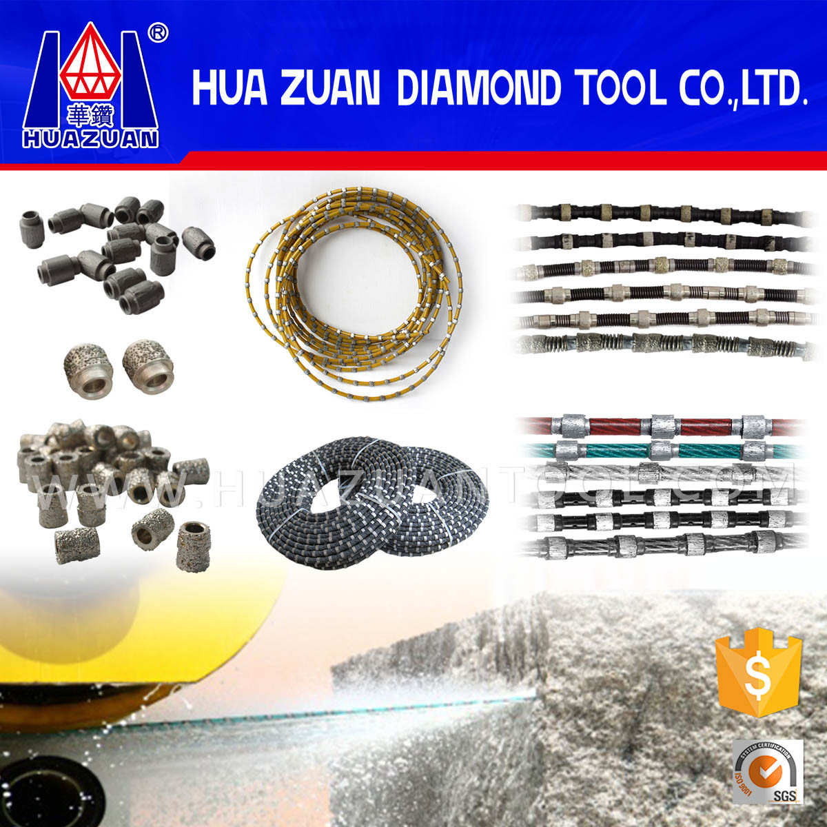 Huazuan Diamond Wire Saw for Reinforced Concrete Cutting