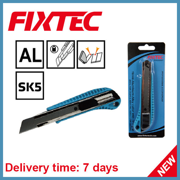 Fixtec 18mm Aluminium-Alloy Snap-off Blade Knife with TPR Grip