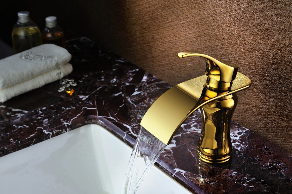Luxury Single Handle Brass Bathroom Marble Basin Mixer Faucet (ZF-L-003C)