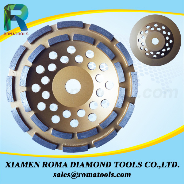 Romatools Diamond Cup Wheels Double Row for Stone/Floor Grinding