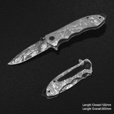 Folding Knife with Camo Stonemasonry Handle with Liner Lock (#3953)