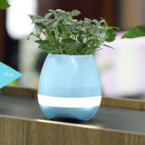 Touching Musical Plant Pot Bluetooth Speaker with LED Light