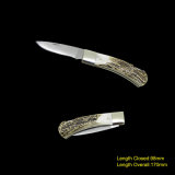 Folding Knife with Deer Horn Handle (#3719)