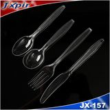 Flatware Set Transparent Disposable PS Plastic Cutlery Set Spoon Knife Fork, Plastic Picnic Sets