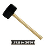 Black Head Wooden Handle Rubber Hammer Soft Hammer (TCH0202)