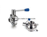 Sanitary Butterfly-Ball Valve Stainless Steel Threaded Welding Clamped