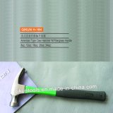 H-164 Construction Hardware Hand Tools American Type Straight Claw Hammer with Fiberglass Handle