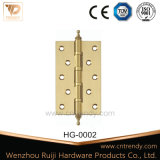 Brass Flat Cabinet and Window Hinge with Crown Head (HG-0002)