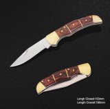 Folding Knife with Wooden Handle (#3928)