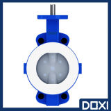 Teflon PTFE PFA FEP Lined/Lining/Coated/Seated Wafer Type Resilient Butterfly Valve for Corrosive Chemical Industry