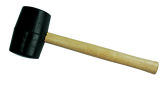 Rubber Hammer with Orbicular Wooden Handle, Rubber Mallet