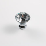 Zinc Alloy Glass Diamond Cabinet Handle / Furniture Hardware