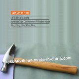 H-116 Construction Hardware Hand Tools American Type Straight Claw Hammer with Wooden Handle