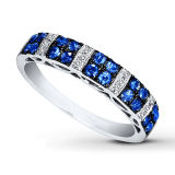 Blue Diamond Jewelry 925 Silver Rings Micro Setting CZ