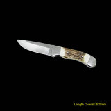Fixed Blade Knife with Deer Horn Handle (##3713)