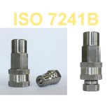 ISO 7241B poppet valved hydraulic pressure Unit Quick Couplings hose Adapter (stainless steel)