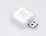 Square Retractable USB Flash Drive with Epoxy Dome Label or Laser Engraved Logo